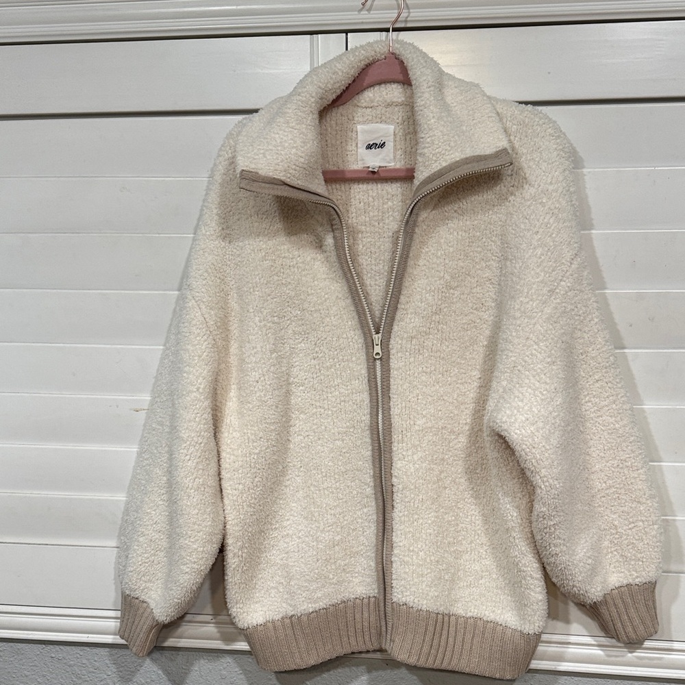 Aerie Cozy Cream Fleece Pullover